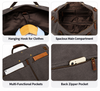 Garment Duffle Bag in Gray Canvas with Hanging Suit Carrier