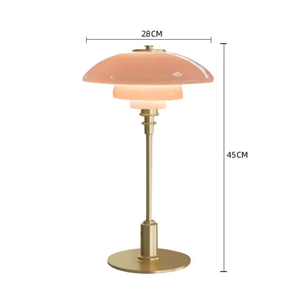 Mushroom Glass Bedside Light with Button Switch