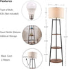 Boho Style Black Floor Lamp with Shelves