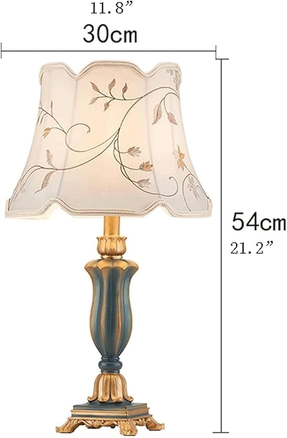 European retro resin fabric bedside table lamp