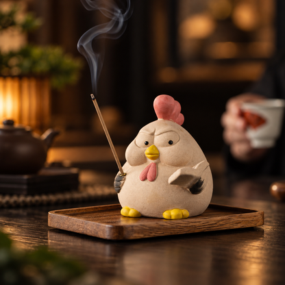 Stick Incense Holder Cute Ceramic Chicken Tabletop Decor