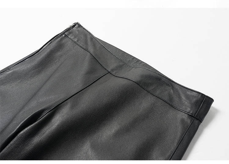 Women’s Flared Leather Pants High Waisted Cropped