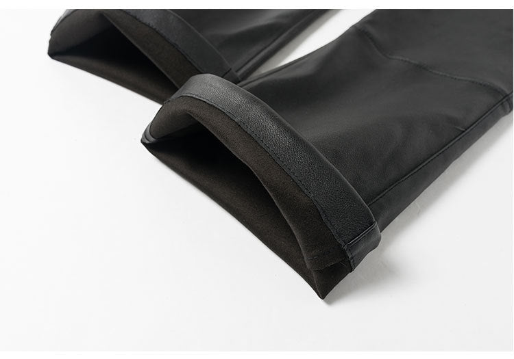 Women’s Flared Leather Pants High Waisted Cropped