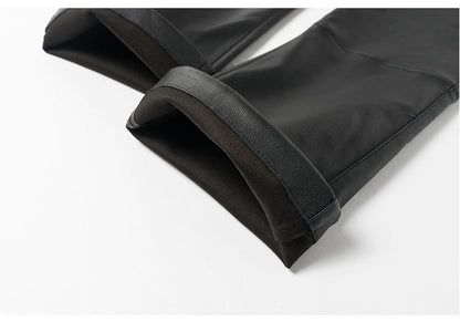 Women’s Flared Leather Pants High Waisted Cropped