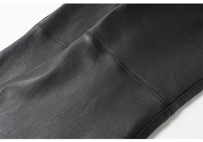 Women’s Flared Leather Pants High Waisted Cropped