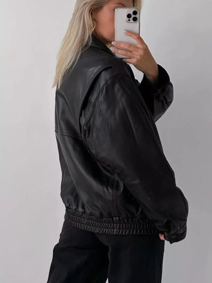 Original Leather Women Oversized Jacket