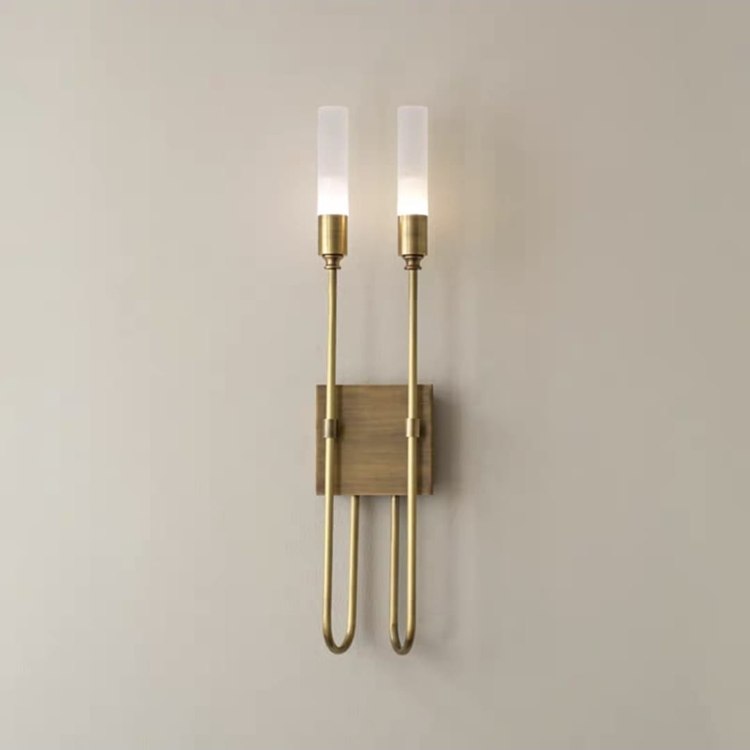French Style Double Head Brass Wall Sconce Light