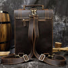 mens leather backpack office travel