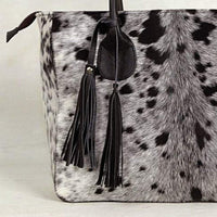 Speckled Natural Cowhide Tote Purse