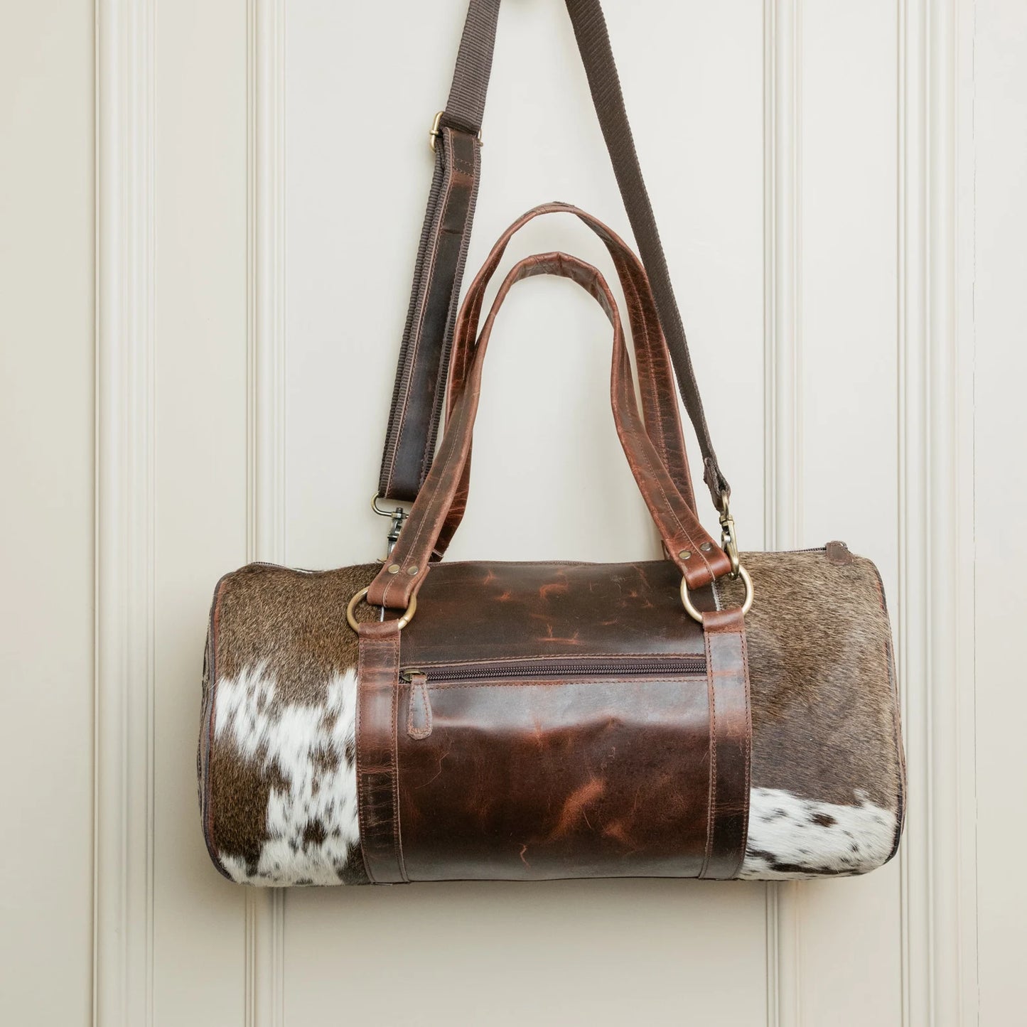 Cowhide Duffle Bag Tooled Leather