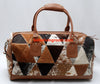 Real Cowhide Patchwork Overnight Bag