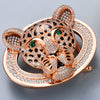 Animal Head Belt Buckle with Rhinestones and Stainless Steel Frame