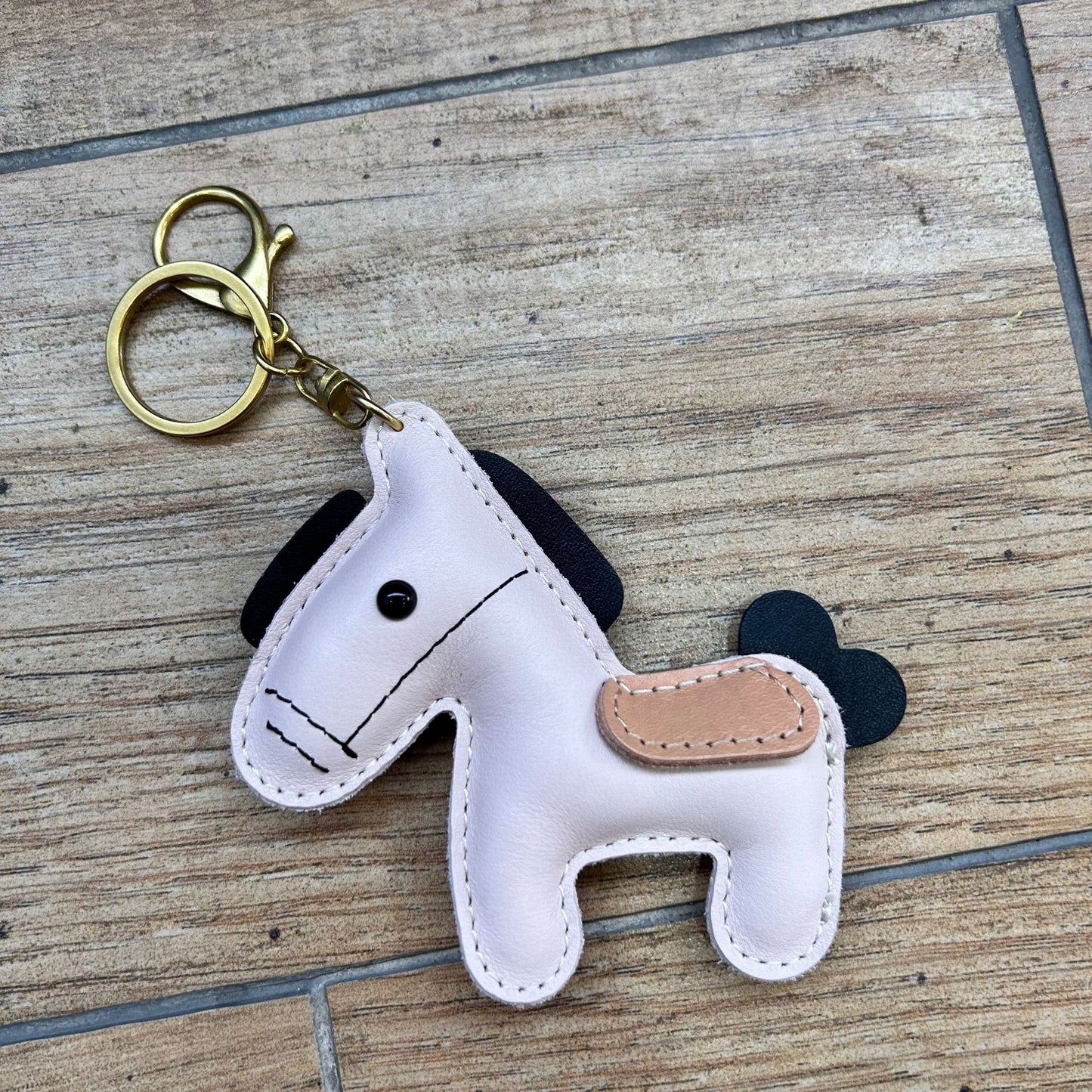 Leather horse keychain cute pony bag charm gift accessory 5