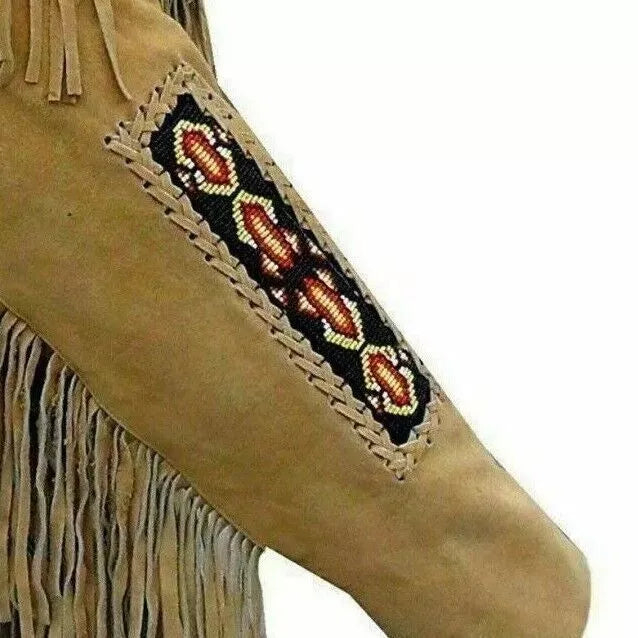 American Indian Leather Jackets Fringe Beads