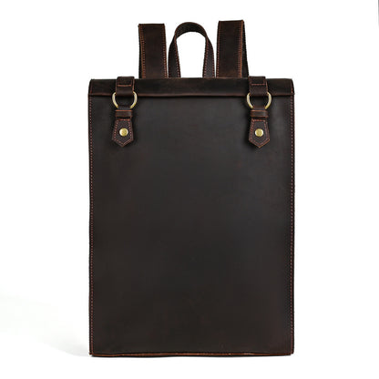 Vintage Crazy Horse Leather Backpack Men Women
