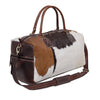 Tricolor Cowhide Duffel Bag With Shoe Compartment