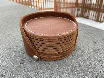 Genuine Leather Coasters Set