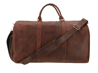 Real Leather Duffle Weekender Bag