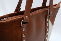 Brown White Cowhide Shoulder Purse