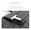 Black Crocodile Print Leather Shoulder Bag Crossbody