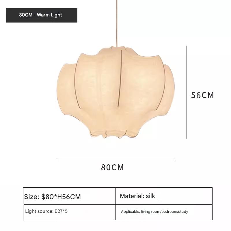 Japanese Wabi-Sabi Silk Chandelier Pendant Light