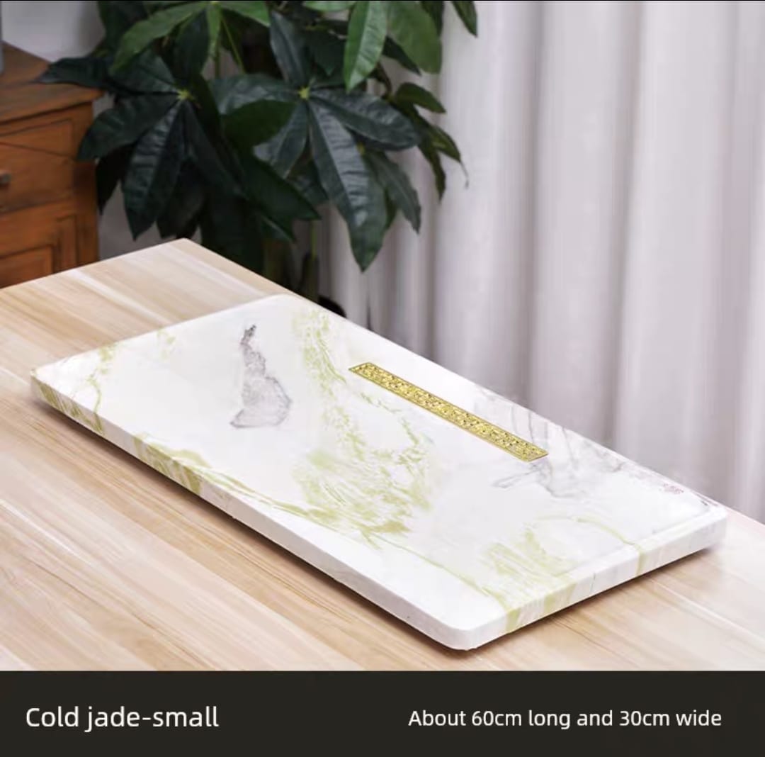 Natural Marble Tea Tray With Glaze & Drainage