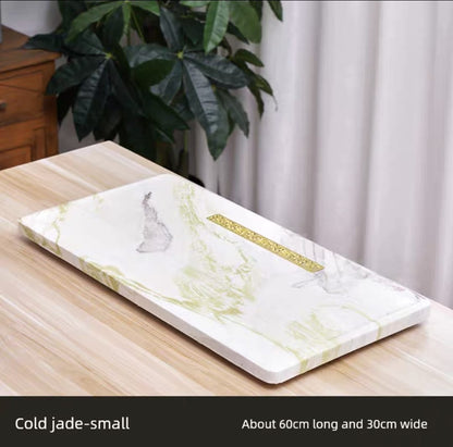 Natural Marble Tea Tray With Glaze & Drainage