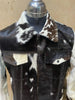 Cow Skin Jacket Hair On Hide Black White