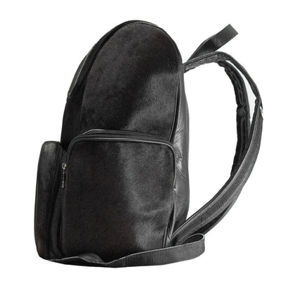 Natural Black Cowhide Backpack Bag