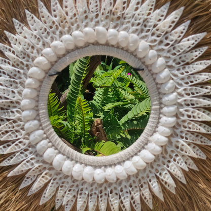 Papua Shells, Macrame, Grass Necklace with stand