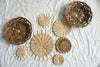 Round natural seagrass rattan wall decoration