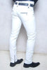 Men's White Leather Pants Soft Trousers