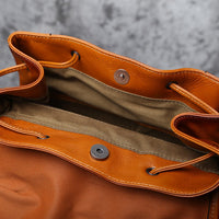 Real Cowhide Leather Men Backpack Rucksack Bag
