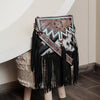 Tooled Leather Cowhide Crossbody Bag Fringe