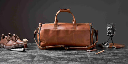 Real Genuine Leather Weekender Travel Bag