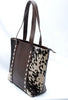 Leather Tricolor Cowhide Tote Bag