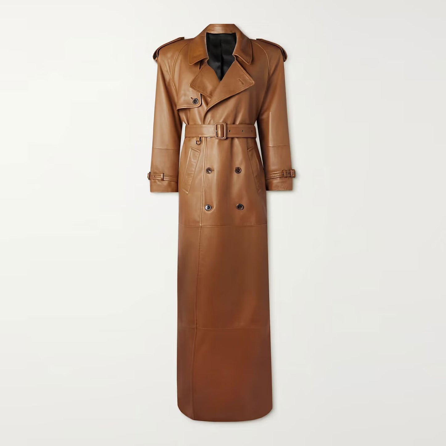 Stylish Leather Trench Long Coat For Women