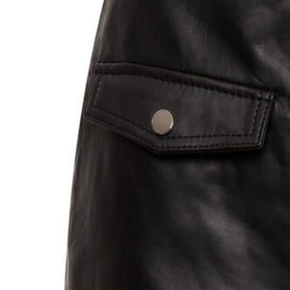 black leather mini skirt tailor made