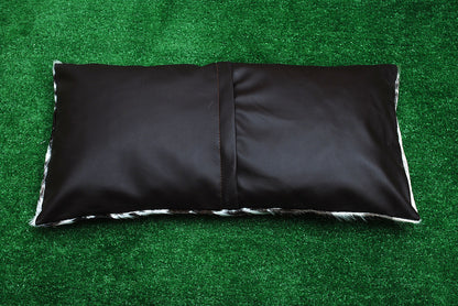 Cowhide Lumber Pillow Black White