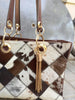 Genuine Cowhide Patchwork Tote Purse