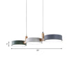 Modern 3 Light Metal Pendant Lamp White Grey Green