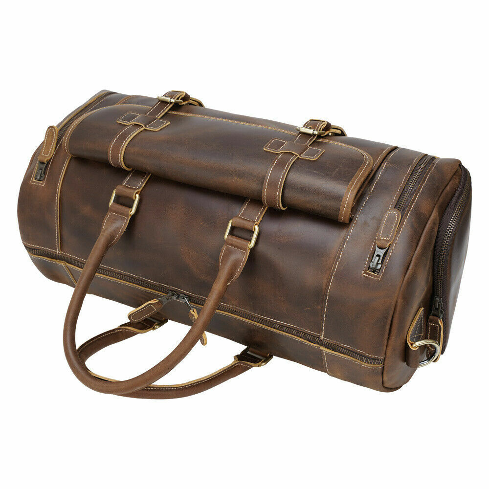 Leather Outdoor Luggage Duffle Gym Bag