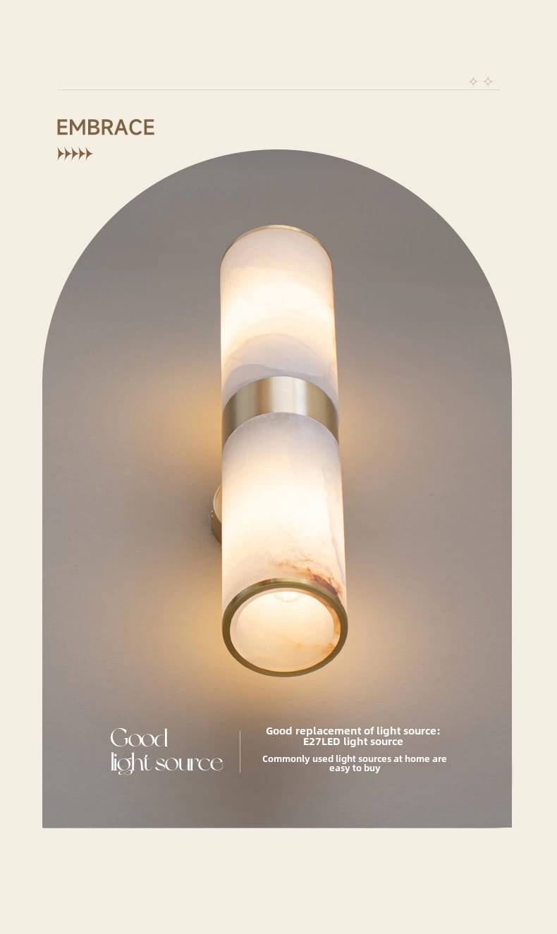 Marble Lamp Spanish Marble Solid Copper Wall Sconce