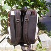 Tricolor Cowhide Backpack With Pouch