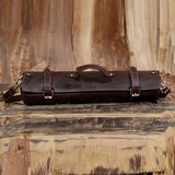 knife leather roll bag holder case