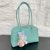 Genuine Leather Shoulder Bag for Women with Zipper Closure