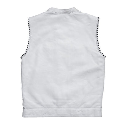 White leather vest for men