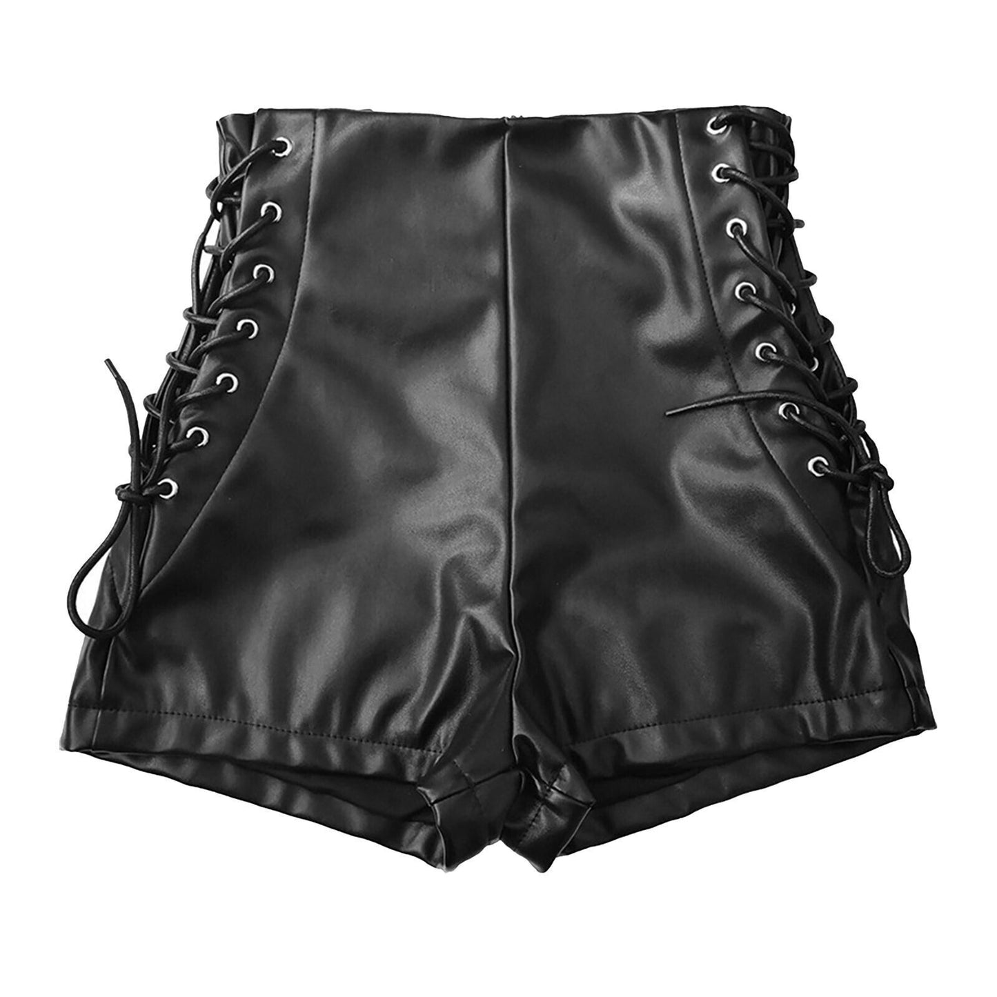 Nightclub Leather Shorts Women High Waist