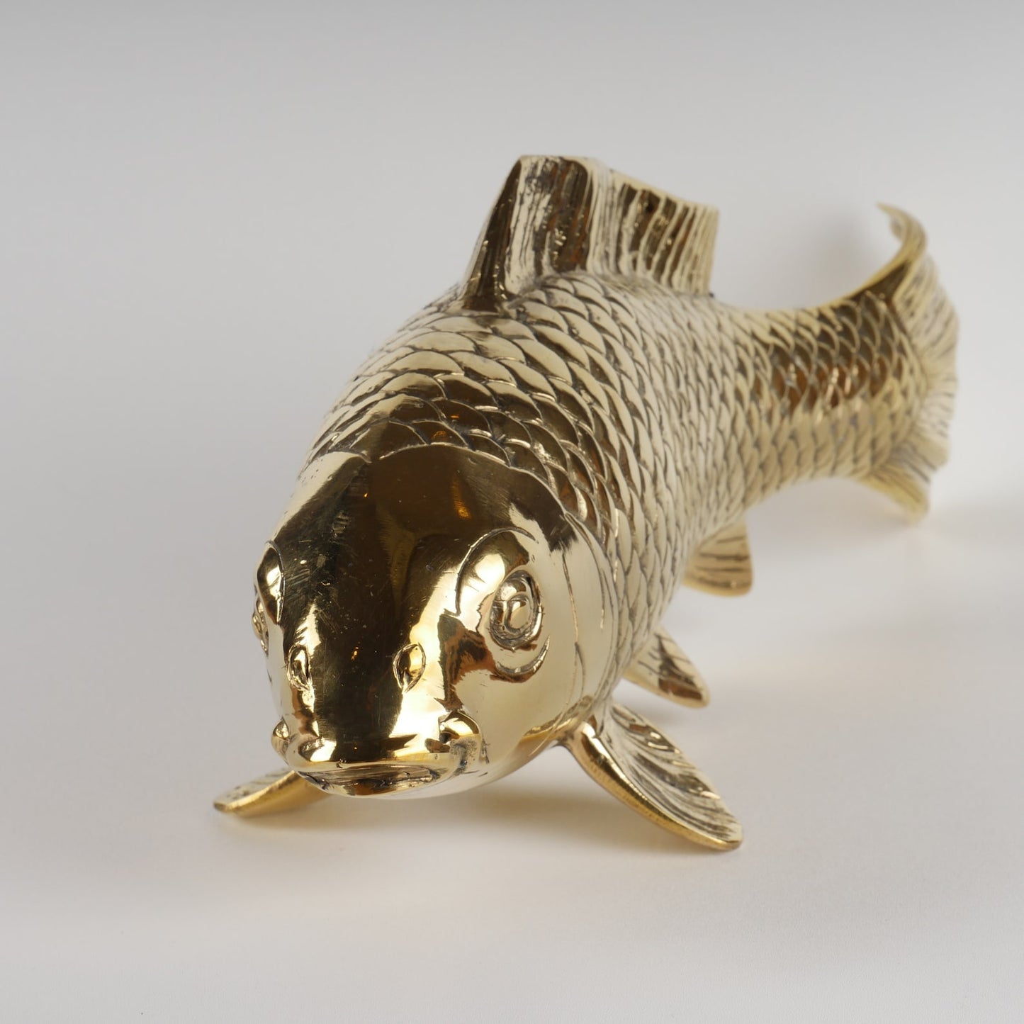 Elegant Brass Koi Fish Statue Decor