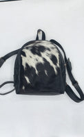 Black White Cow Skin Backpack